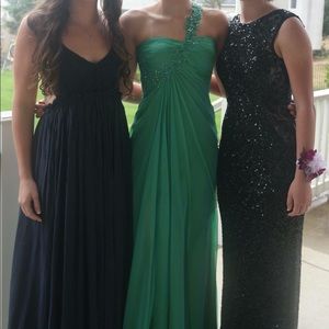 Blue/Green Long One-Shoulder Prom Dress